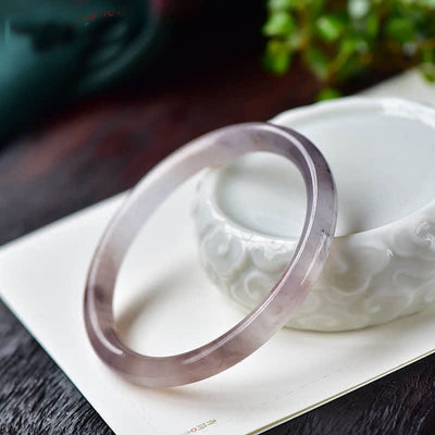 Buddha Stones Purple Golden Silk Jade Wealth Bracelet Bangle - 62-64mm - image 1