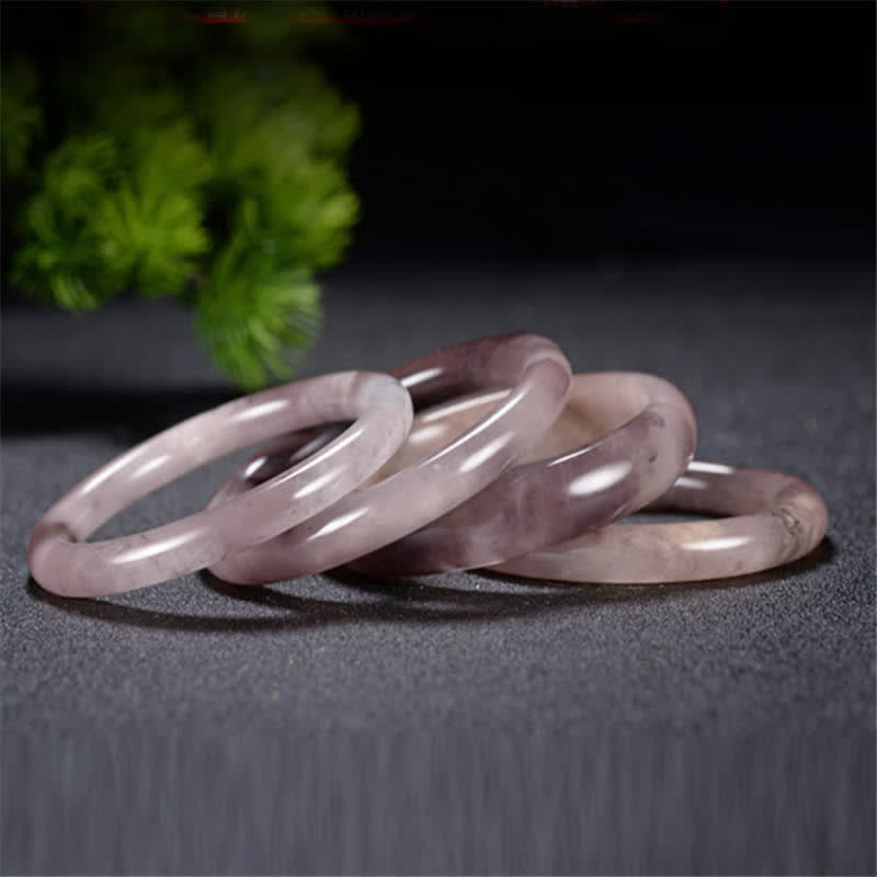 Buddha Stones Purple Golden Silk Jade Wealth Bracelet Bangle - image 5