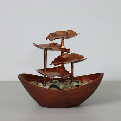 Buddha Stones Lotus Leaf Shaped Waterfall Fountain Tabletop Ornaments With LED Light Home Office Desktop Decoration - image 22