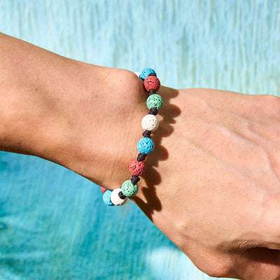 Buddha Stones Colorful Lava Rock Support Bracelet - image 12