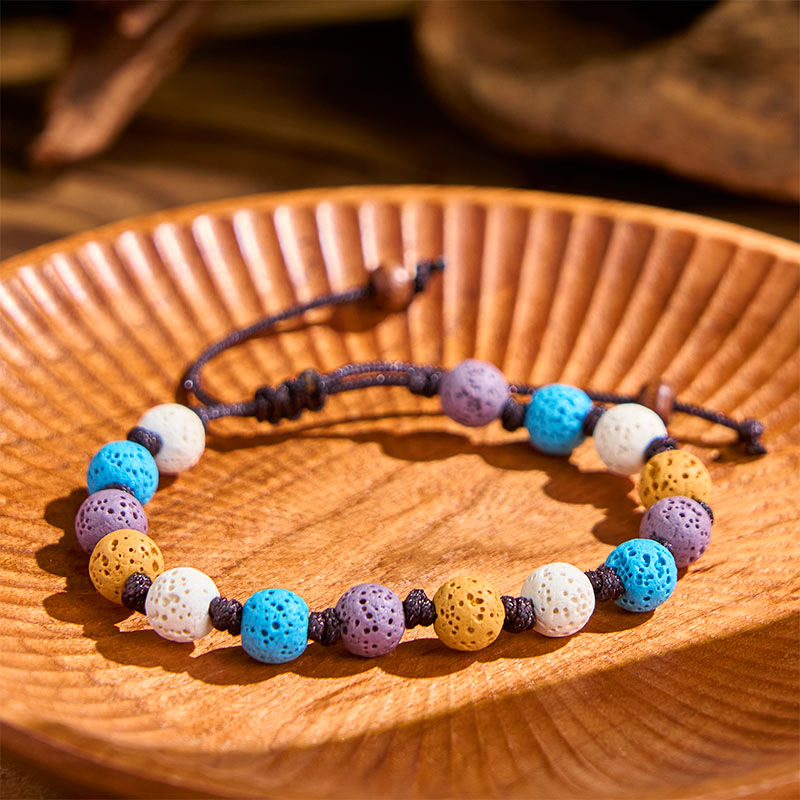 Buddha Stones Colorful Lava Rock Support Bracelet - image 16