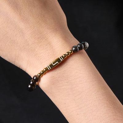 Buddha Stones Cute Bone Pattern Tiger Eye Courage Beads Bracelet - image 8
