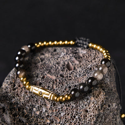 Buddha Stones Cute Bone Pattern Tiger Eye Courage Beads Bracelet - image 7
