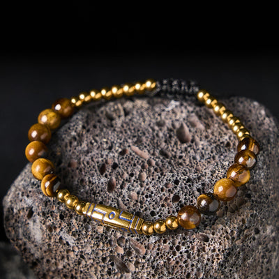 Buddha Stones Cute Bone Pattern Tiger Eye Courage Beads Bracelet - image 2