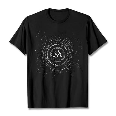 Buddha Stones Mandala Om Symbol Mantra Pattern Tee Cotton T-shirt - Black - 2XL - image 5