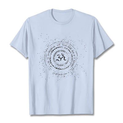 Buddha Stones Mandala Om Symbol Mantra Pattern Tee Cotton T-shirt - LightCyan - 2XL - image 19
