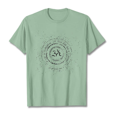 Buddha Stones Mandala Om Symbol Mantra Pattern Tee Cotton T-shirt - PaleGreen - 2XL - image 15