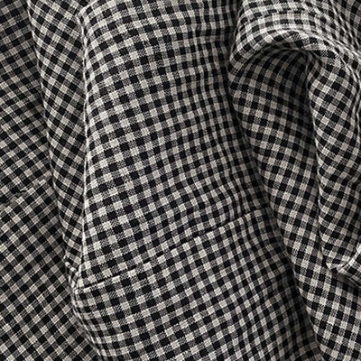 Buddha Stones Casual Plain Handmade Plaid Midi Dress Cotton Sleeveless Dress With Pockets - image 12