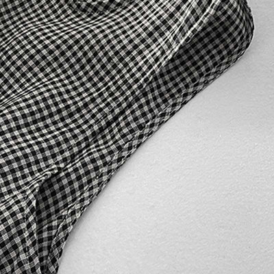 Buddha Stones Casual Plain Handmade Plaid Midi Dress Cotton Sleeveless Dress With Pockets - image 11