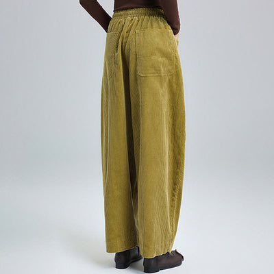 Buddha Stones Women's Fall Plain Ankle-Length Simple DesignCorduroy Cotton Pants With Pockets - image 10