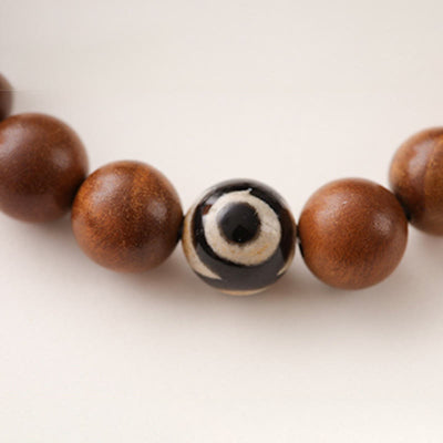 Buddha Stones Lightning Struck Wood Red Phantom Yin Yang Protection Bracelet - image 14