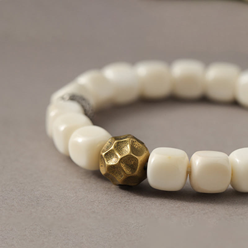 Buddha Stones Bodhi Seed Hammered Copper Brass Calm Bracelet - image 3