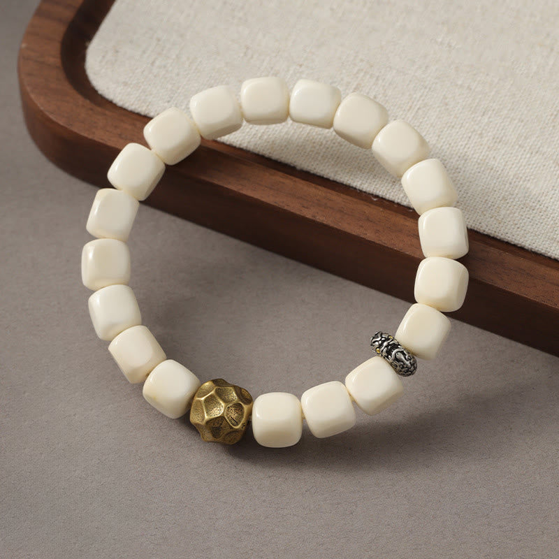 Buddha Stones Bodhi Seed Hammered Copper Brass Calm Bracelet - image 2