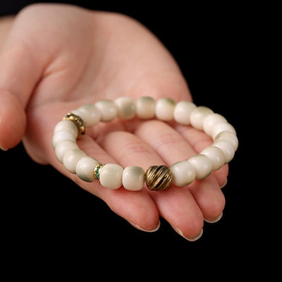 Buddha Stones Bodhi Seed Hammered Copper Brass Garuda Wisdom Bracelet - image 8