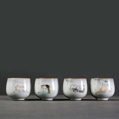 Buddha Stones Cute Cat Branches Teacup Kung Fu Tea Cup With Gift Box - image 10