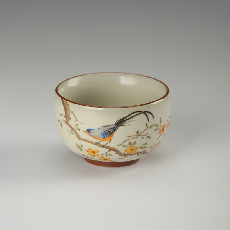 Buddha Stones Bird On Branches Copper Coin Teacup Kung Fu Tea Cup - image 1
