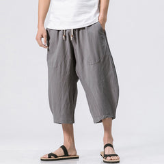 Buddha Stones Summer Casual Simple Plain Design 7-8 Length Men's Drawstring Pants With Pockets - LightGrey - US/UK/AU46，EU56 (5XL) - image 1