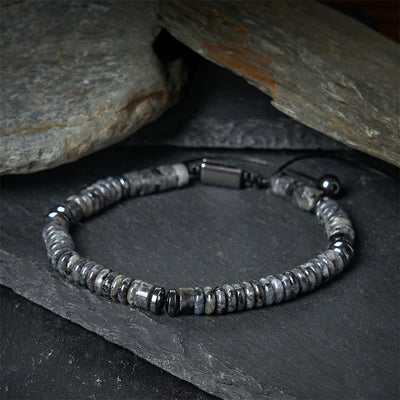 Buddha Stones Small Black Obsidian Green Aventurine Grey Jasper Tiger Eye Strength Rope Bracelet - image 8