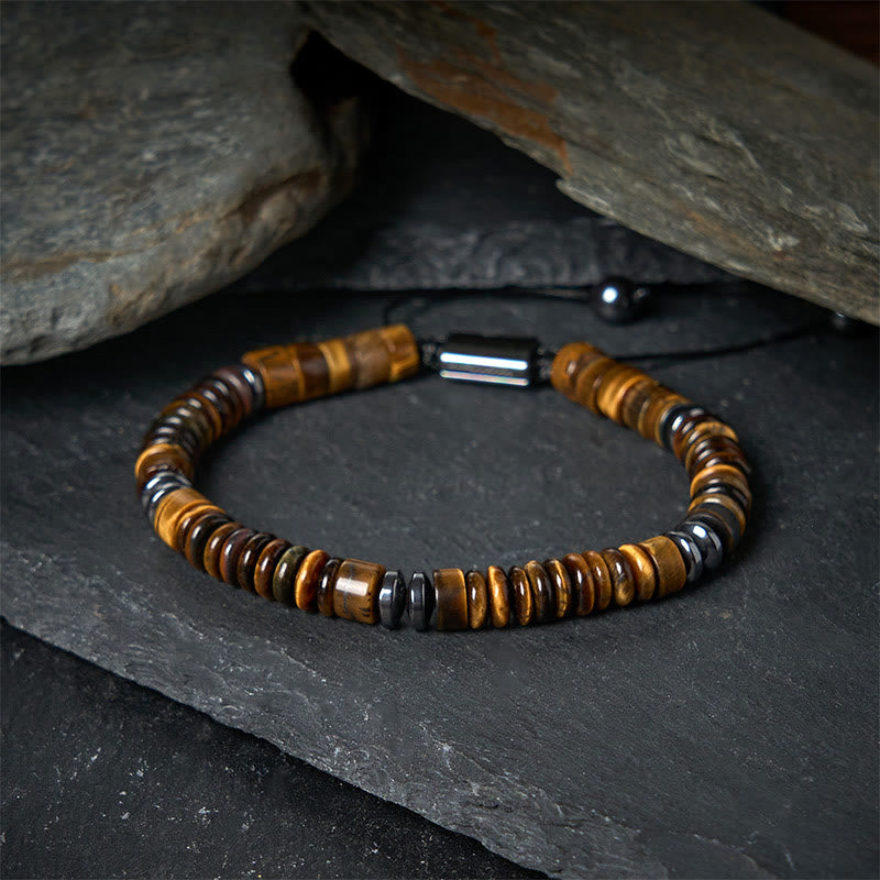 Buddha Stones Small Black Obsidian Green Aventurine Grey Jasper Tiger Eye Strength Rope Bracelet - image 20