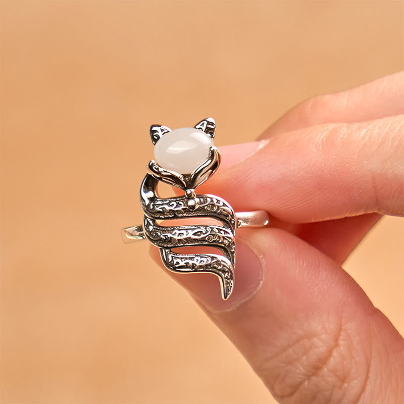 Buddha Stones Copper Fox Head Open Healing Ring - image 3