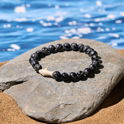 Buddha Stones Natural Agate Stone Shark Wisdom Bracelet - image 2