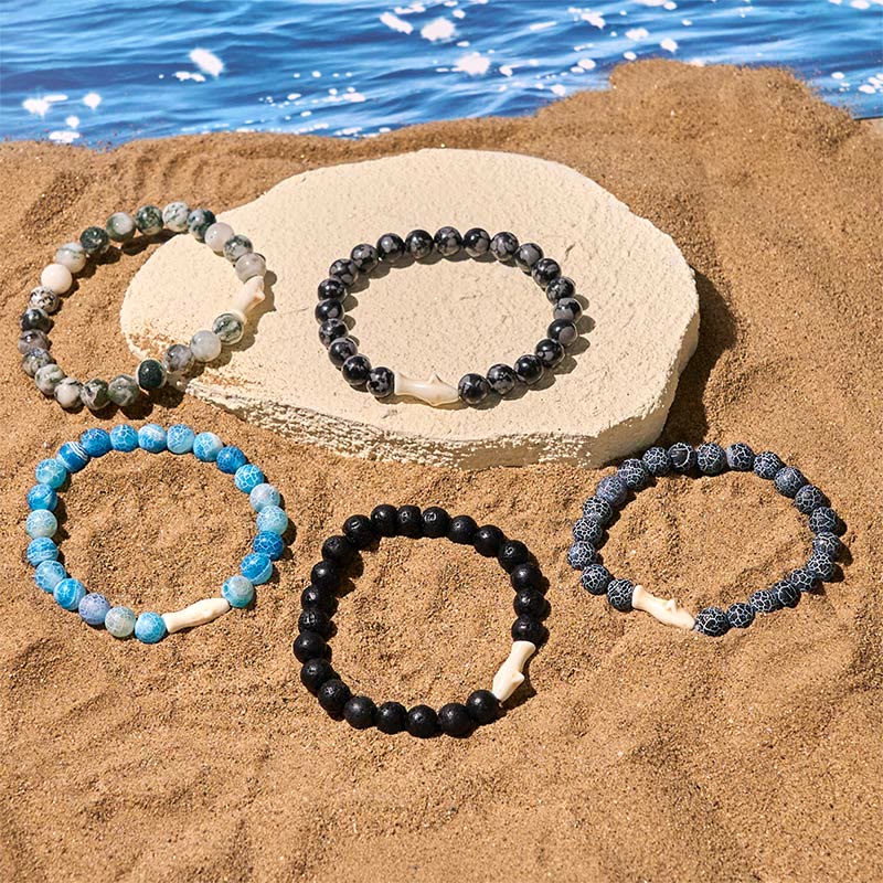 Buddha Stones Natural Agate Stone Shark Wisdom Bracelet - image 19