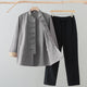 Hellgraues Hemd+Schwarze Hose / USA/UK/AU36,EU46 (L). (L)
