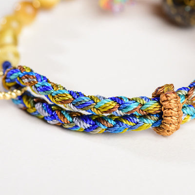 Buddha Stones Tibetan  Lacquer Bead Hand-woven Tiger Eye Stone Protection Bracelet - image 11