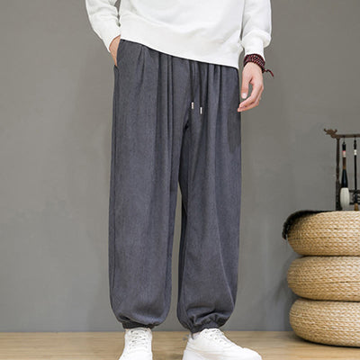Buddha Stones Commute Plain Men's Thermal Fleece-Lined Ankle-Length Pants With Pockets - image 2