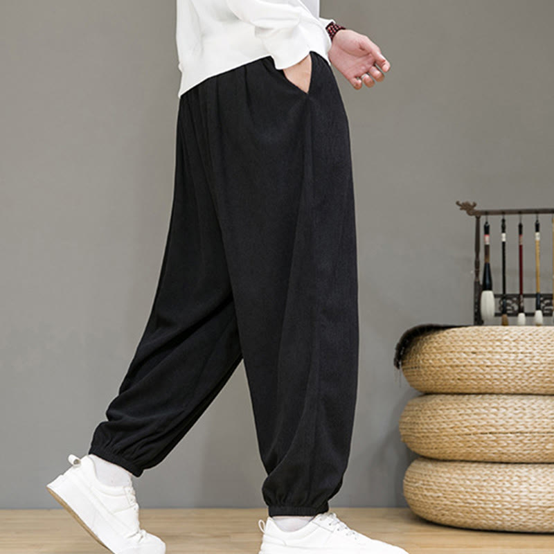 Buddha Stones Commute Plain Men's Thermal Fleece-Lined Ankle-Length Pants With Pockets - image 12