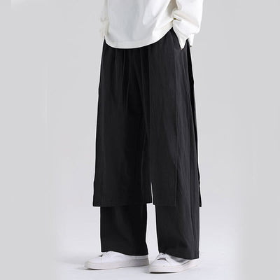 Buddha Stones Plain Patchwork Design Men's Cotton Pants With Pockets - image 13
