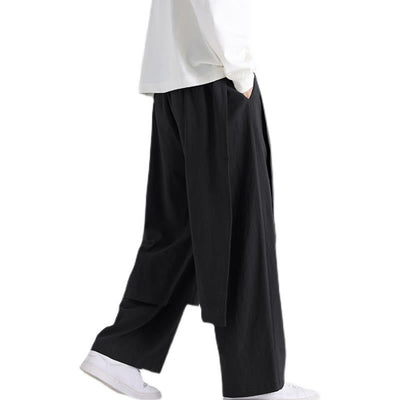 Buddha Stones Plain Patchwork Design Men's Cotton Pants With Pockets - image 18