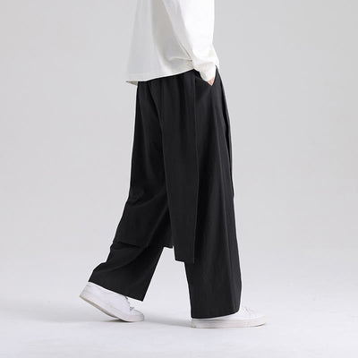 Buddha Stones Plain Patchwork Design Men's Cotton Pants With Pockets - image 12