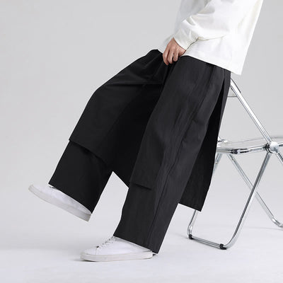 Buddha Stones Plain Patchwork Design Men's Cotton Pants With Pockets - image 16