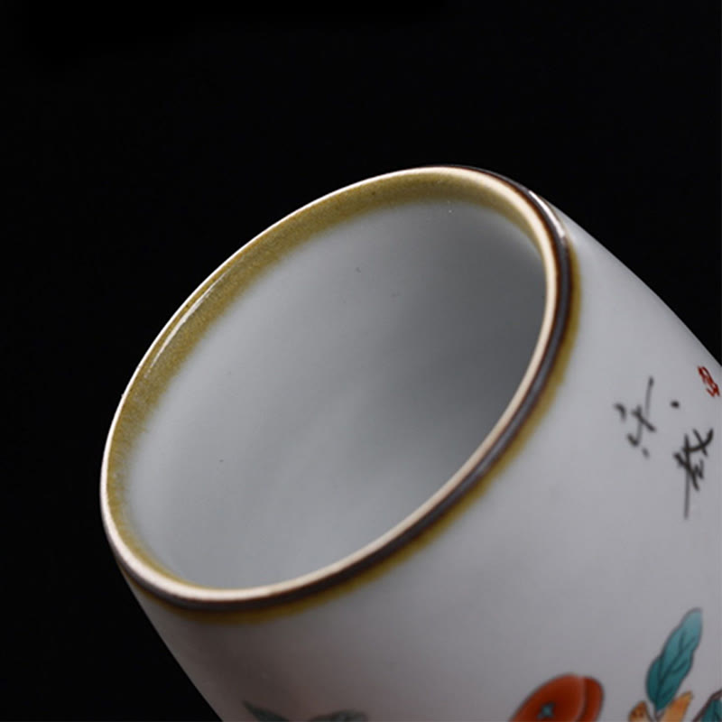 Buddha Stones Cute Lying Cat Branches Teacup Kung Fu Tea Cup - image 9