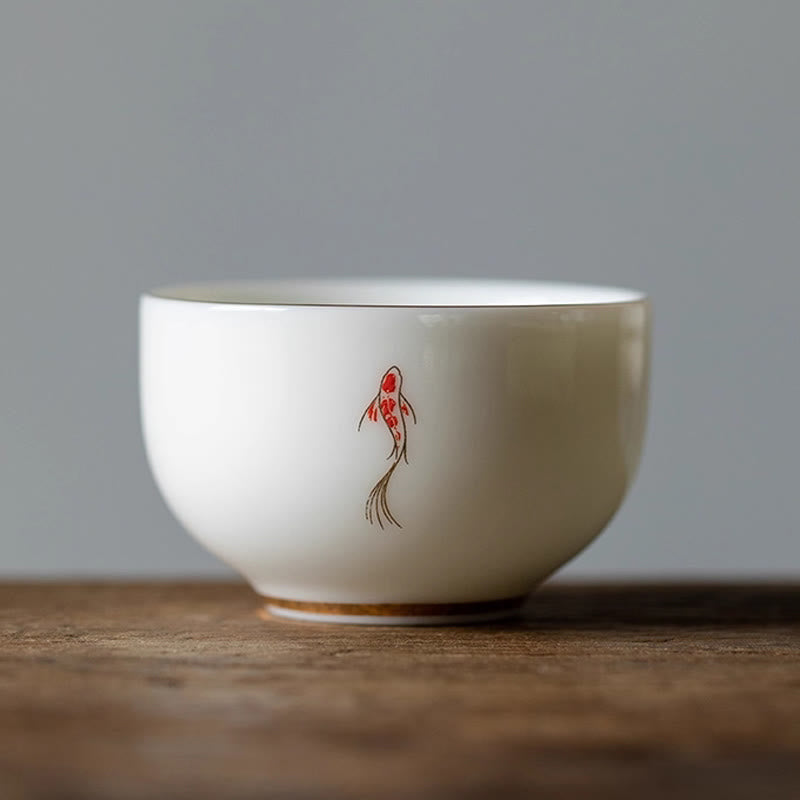 Buddha Stones Koi Fish Teacup Kung Fu Tea Cup - Koi Fish 6.1cm*3.9cm*60ml - image 12