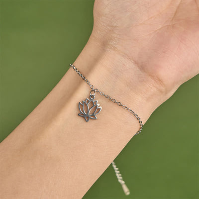Buddha Stones Lotus Pattern Titanium Steel Enlightenment Bracelet - image 3