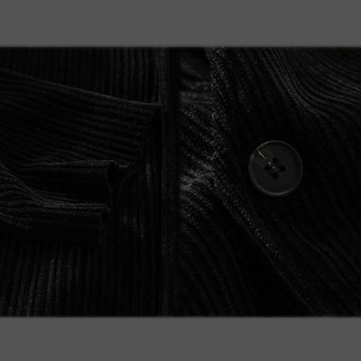 Buddha Stones Commute V-neck Simple Ribbed Texture Design Long Sleeve Men's Jacket - image 16