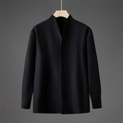 Foviel Solid Fall Long Sleeve Hidden Half Button Design Men's Shirts