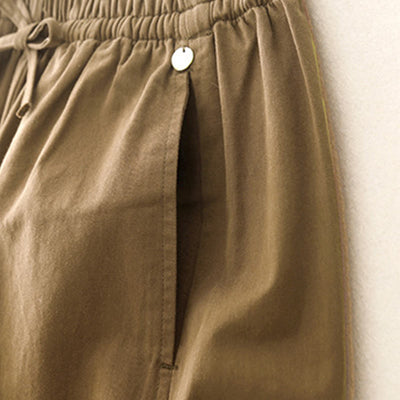 Buddha Stones Plain 7-8 Length Women's Harem Cotton Pants With Pockets - image 2