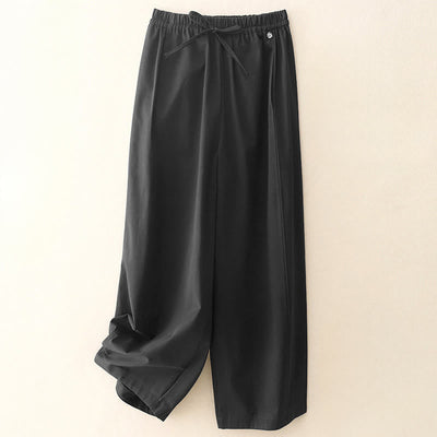 Buddha Stones Plain 7-8 Length Women's Harem Cotton Pants With Pockets - Black - US8-10，UK/AU12-14，EU40-42 (2XL) - image 13