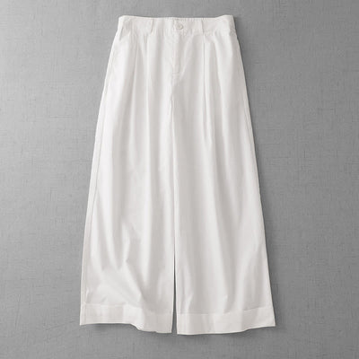 Buddha Stones Casual Plain Polyester Women's 7-8 Length Wide Leg Pants With Pockets - Snow - US14，UK/AU18，EU46 (2XL) - image 7