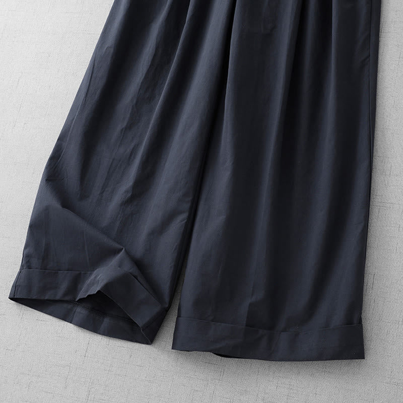Buddha Stones Casual Plain Polyester Women's 7-8 Length Wide Leg Pants With Pockets - image 15