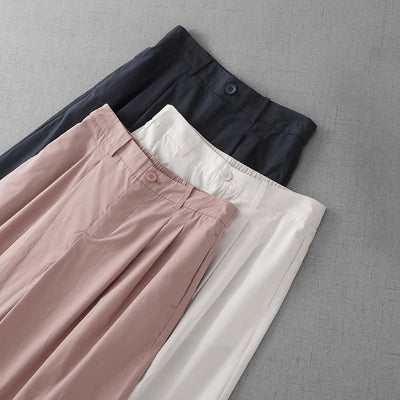 Buddha Stones Casual Plain Polyester Women's 7-8 Length Wide Leg Pants With Pockets - image 18