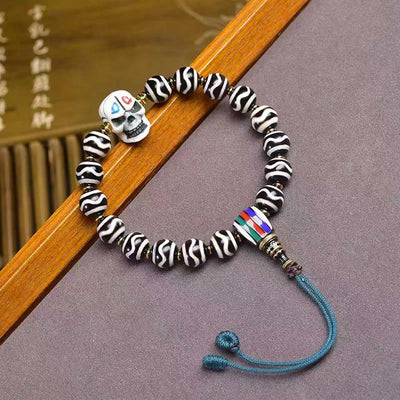 Buddha Stones Tibetan Dzi Bead The Lord of the Corpse Forest Protection Bracelet - image 1