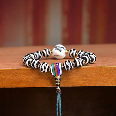 Buddha Stones Tibetan Dzi Bead The Lord of the Corpse Forest Protection Bracelet - image 3
