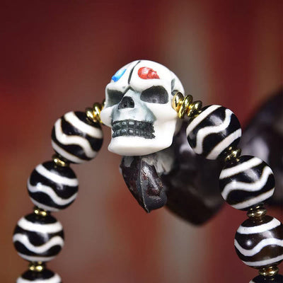 Buddha Stones Tibetan Dzi Bead The Lord of the Corpse Forest Protection Bracelet - image 4