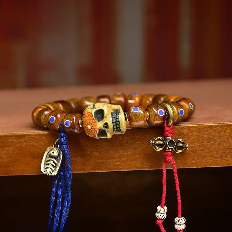 Buddha Stones Tibetan Bone Beads The Lord Of The Corpse Forest Keep Away Evil Spirits Bracelet - image 3