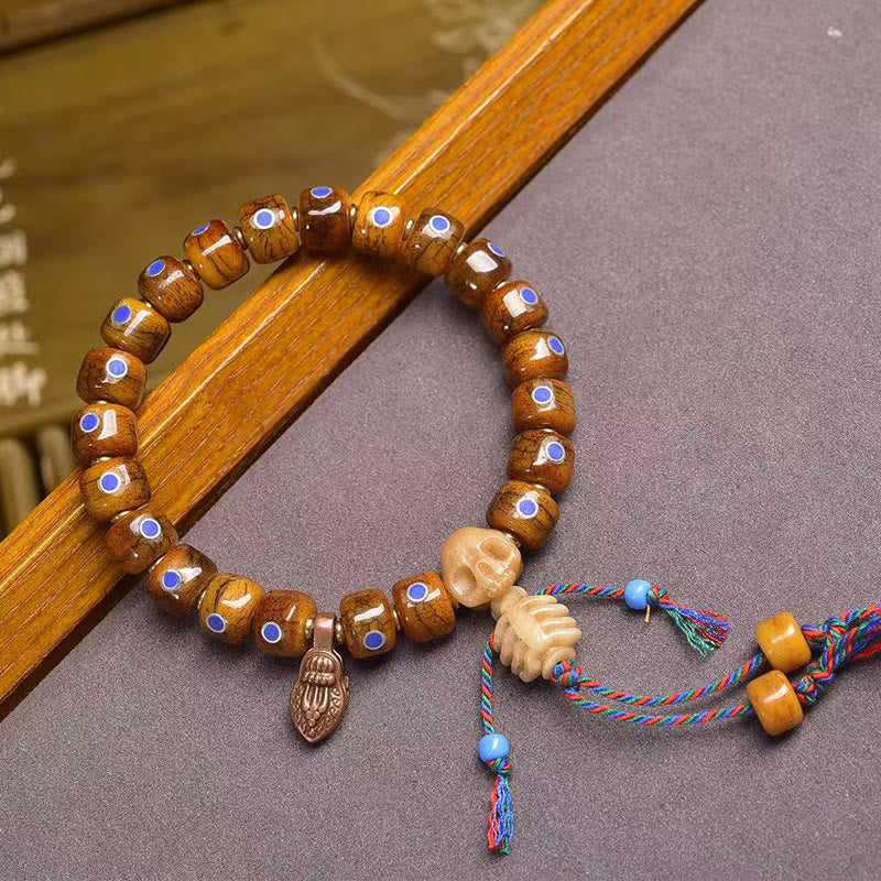 Buddha Stones Tibetan Bone Beads The Lord Of The Corpse Forest Keep Away Evil Spirits Bracelet - Skull Body(Wrist Circumference: 16-17cm) - image 5