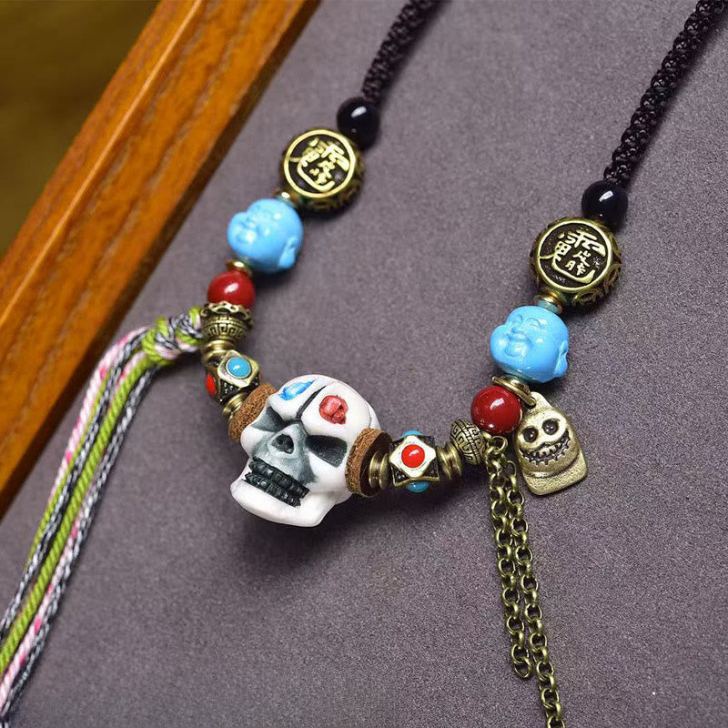 Buddha Stones Tibetan Skull The Lord Of The Corpse Forest Keep Away Evil Spirits Necklace Pendant - image 5